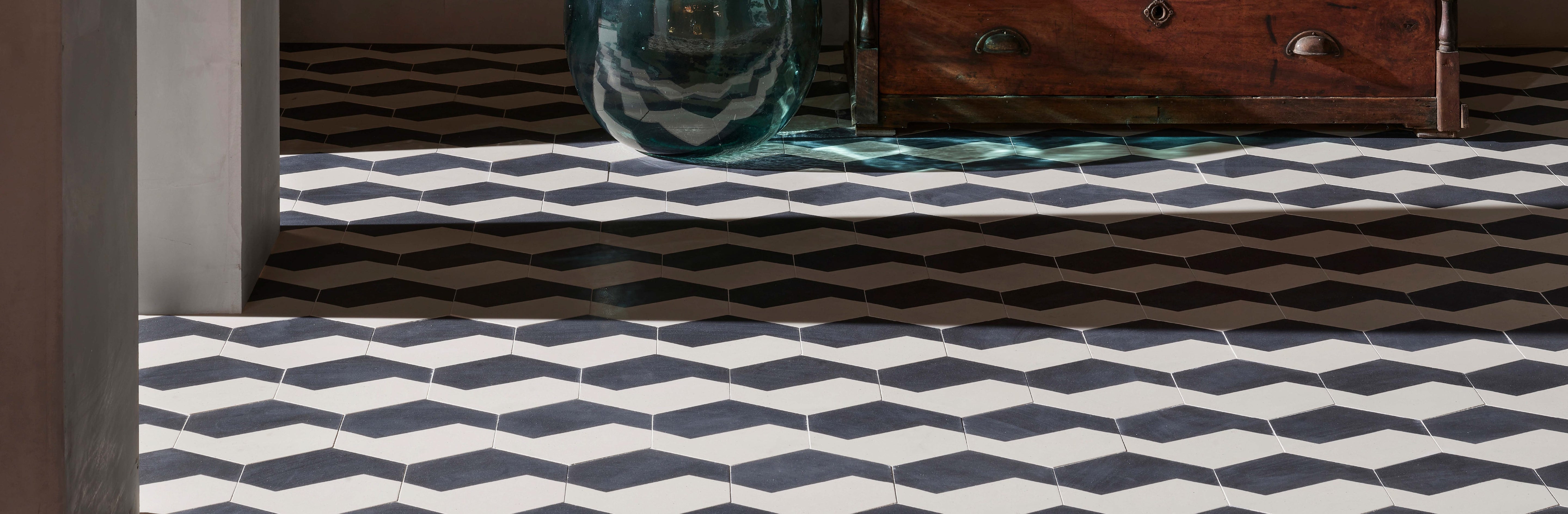 Hexagon Patterned Cement Tiles