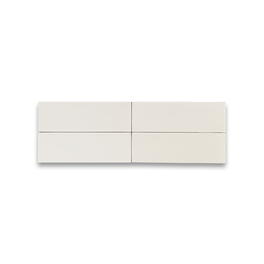 Two white rectangular panels on a white background