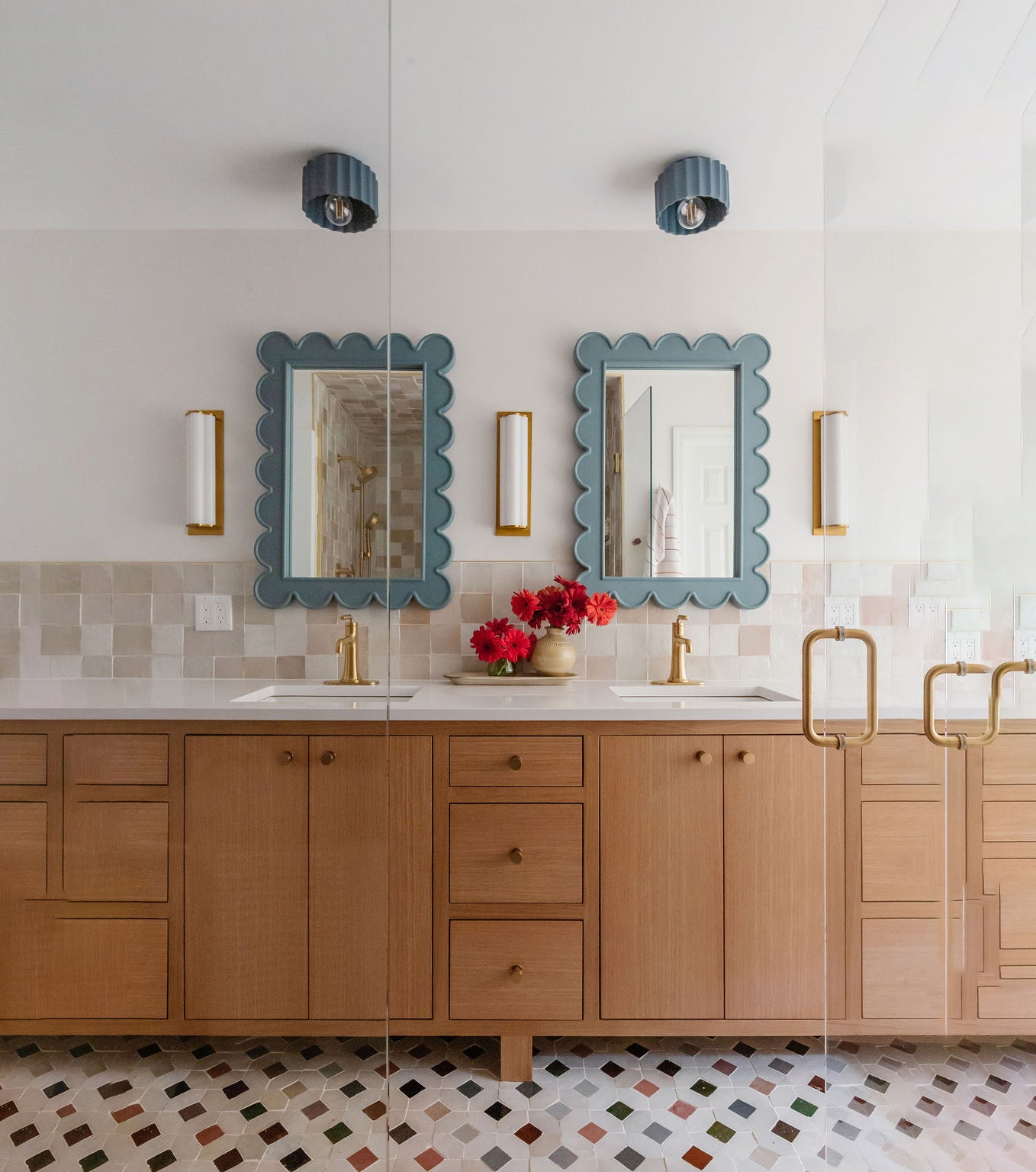 Colorful Mosaic Zellige Bathroom