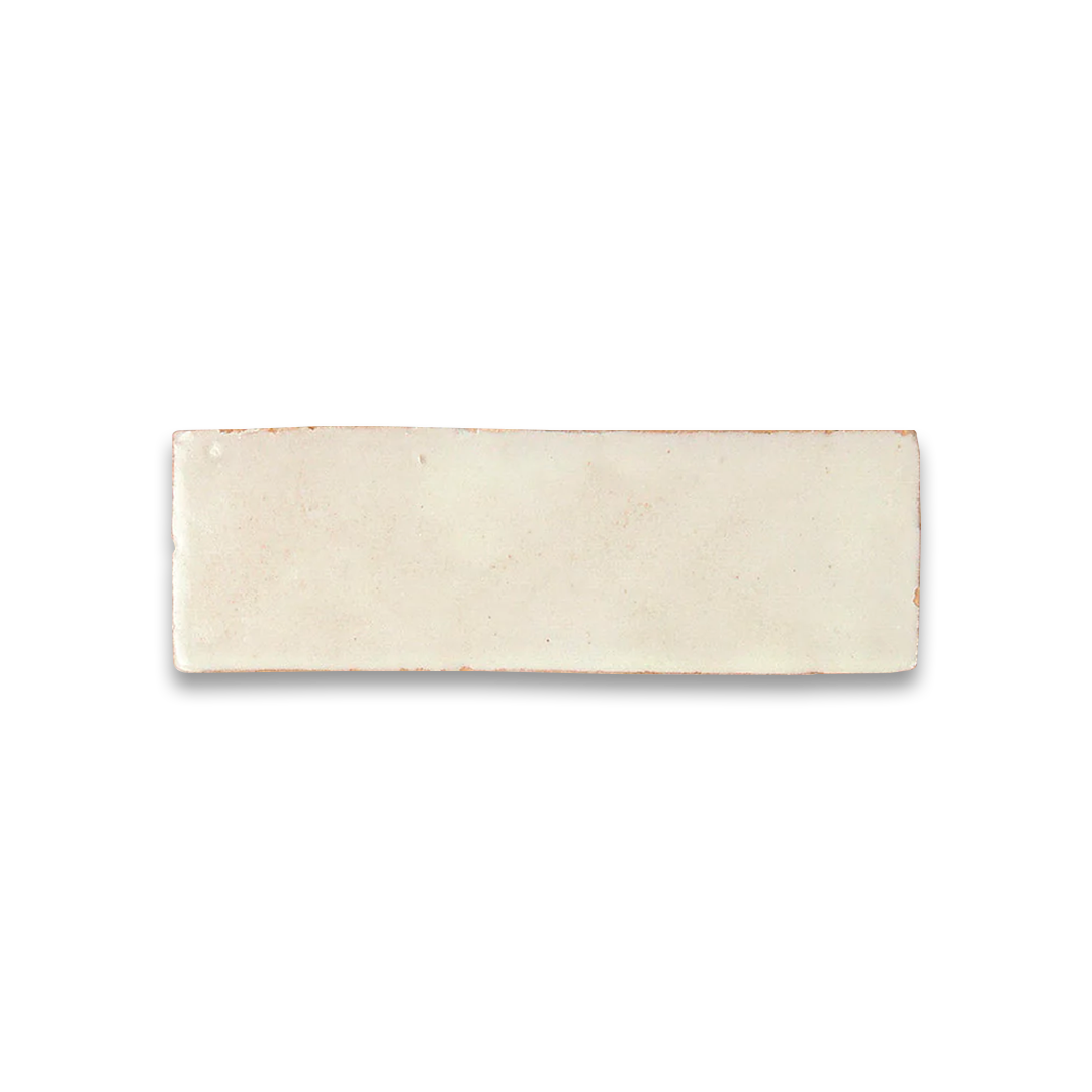 Rectangular ceramic tile with a subtle pattern on a white background