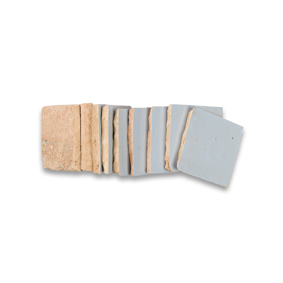 Set of color swatches in beige, gray, and white on a white background