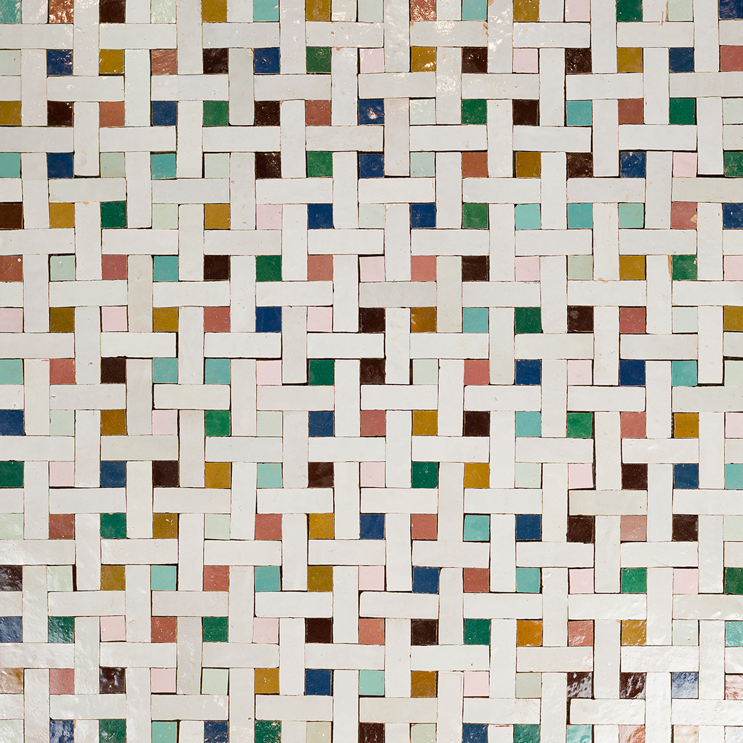 Colorful Mosaic Zellige Squares