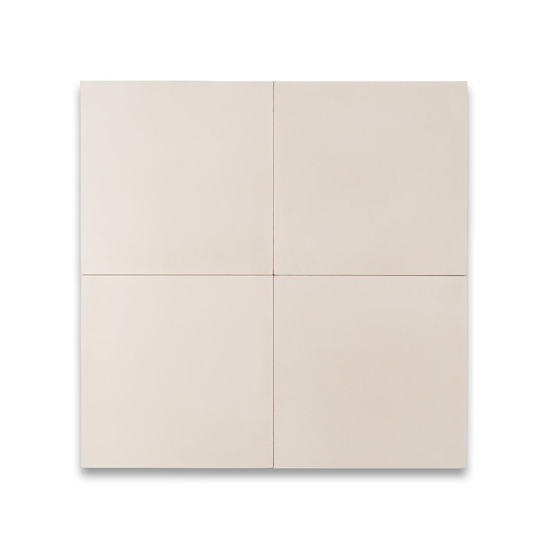 Ivory matte cement tile with a smooth, uniform surface and subtle warm undertones, ideal for minimalist, modern, or Mediterranean-inspired flooring and wall applications.