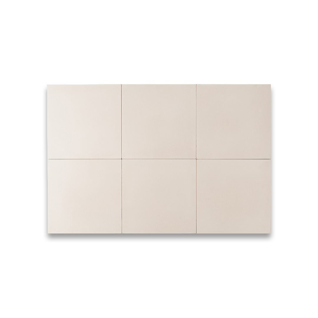 Ivory matte cement tile with a smooth, uniform surface and subtle warm undertones, ideal for minimalist, modern, or Mediterranean-inspired flooring and wall applications.