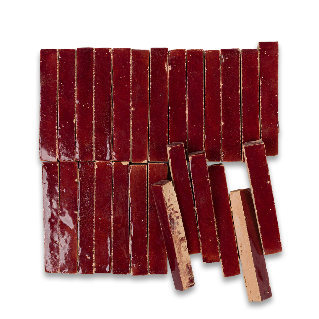 Red rectangular tiles on a white background