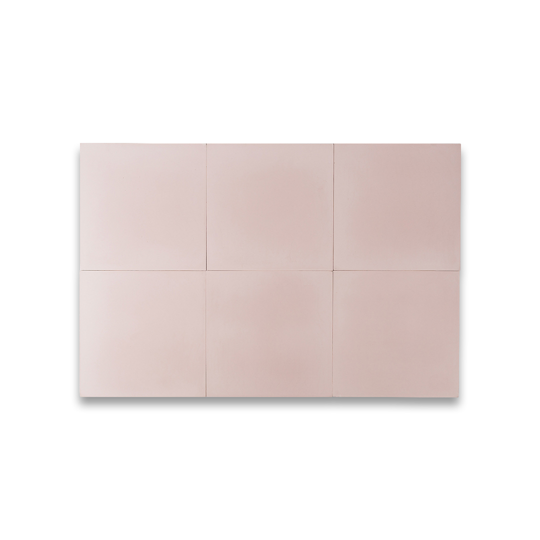 Dirty Pink cement tile featuring a soft muted blush tone with a smooth matte finish, minimalist solid color design ideal for modern, Scandinavian, or bohemian interior flooring and wall décor applications.