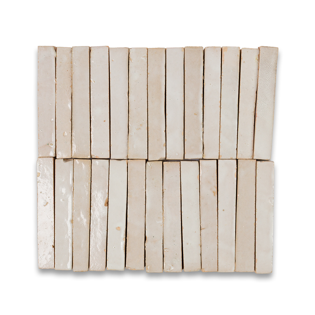 Rectangular tile with a woven pattern on a white background
