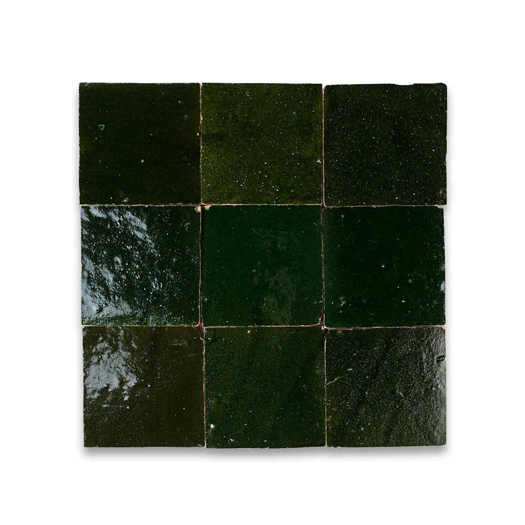 Dark green square tiles arranged in a grid pattern on a white background