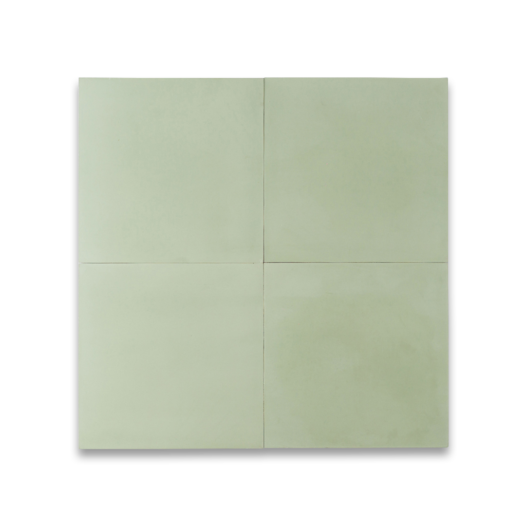 A solid sage green color with a smooth matte finish, ideal for minimalist, Scandinavian, or contemporary interior flooring, wall cladding, and decorative surface applications.