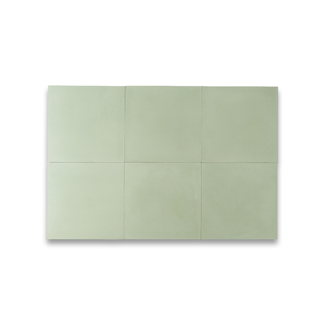 A solid sage green color with a smooth matte finish, ideal for minimalist, Scandinavian, or contemporary interior flooring, wall cladding, and decorative surface applications.