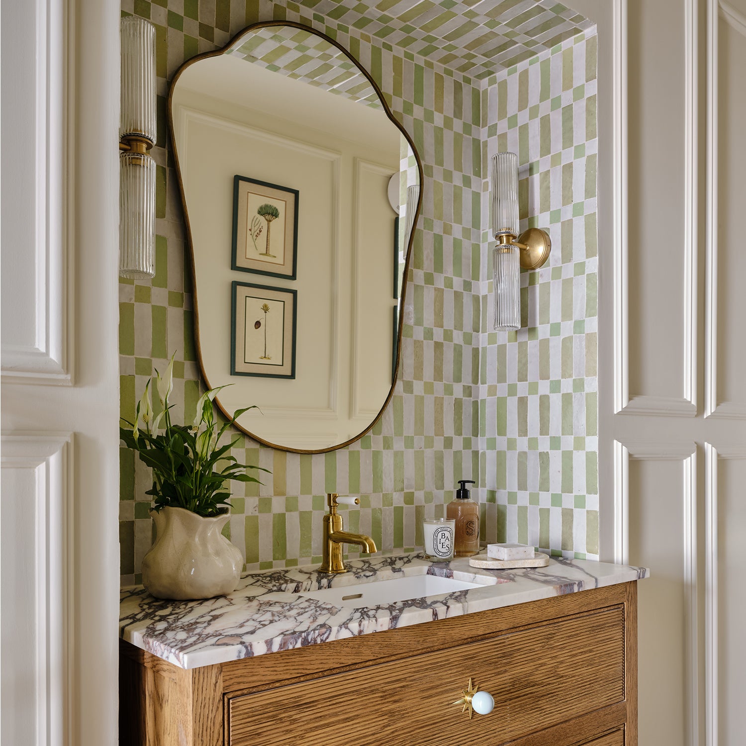 Traditional Moroccan Zellige tile arrangement