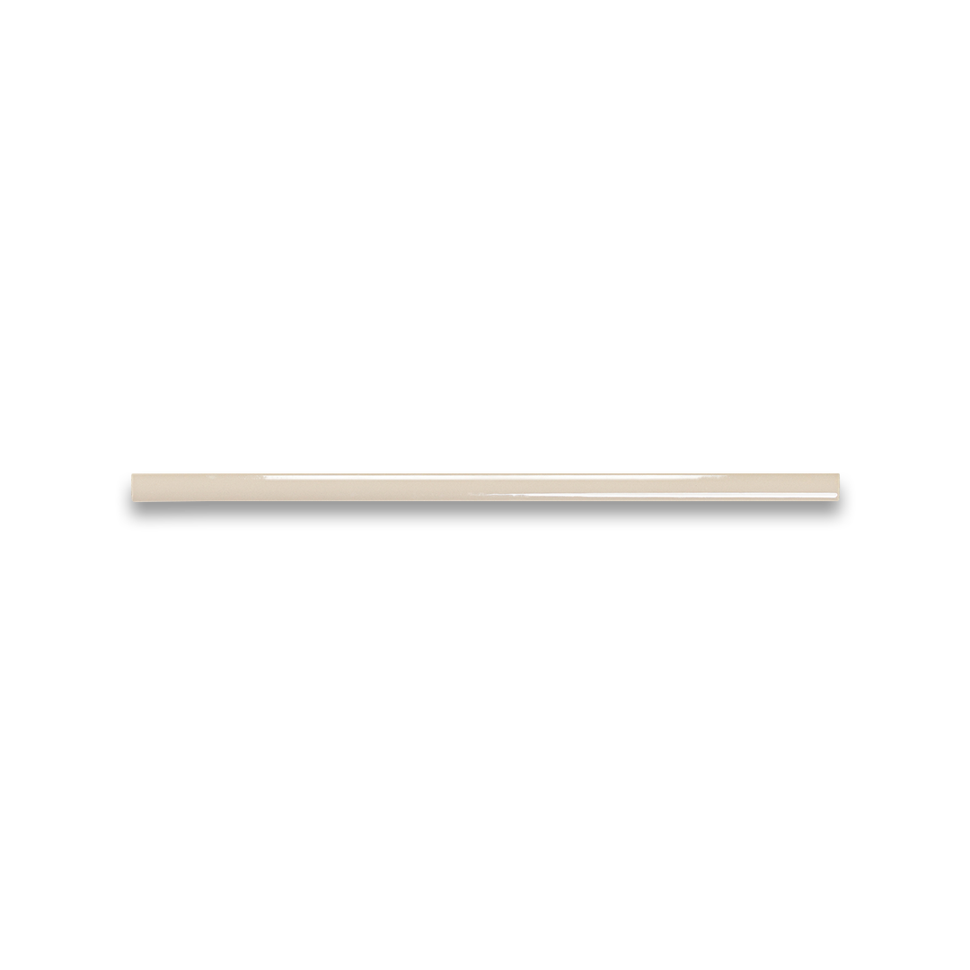Thin beige rod on a white background