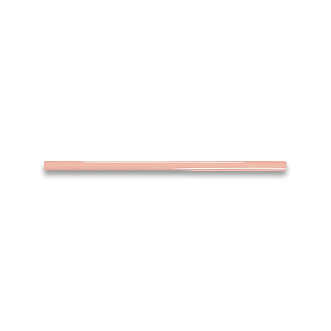 Thin rose gold bar on a white background