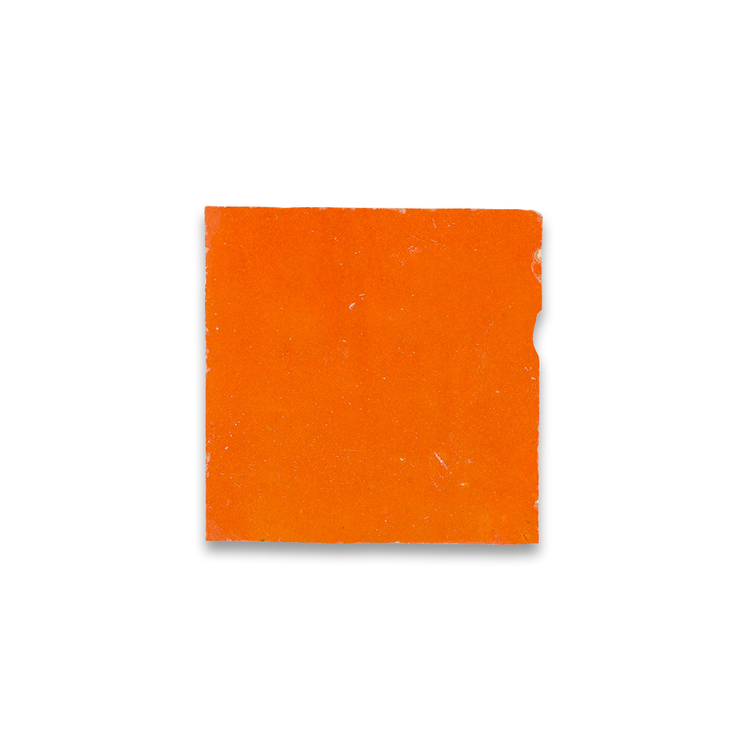 Orange square tile on a white background