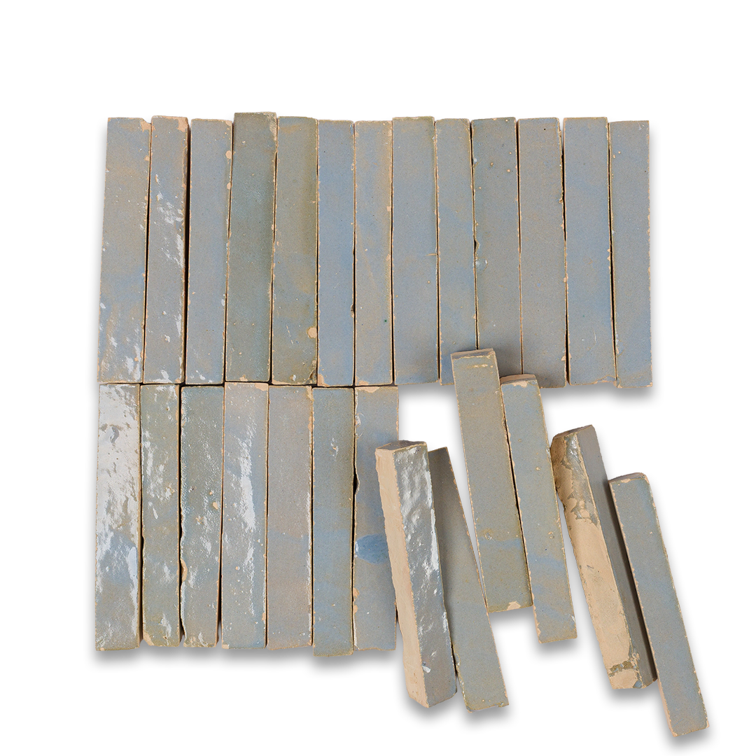 Set of wooden slats with a rustic finish on a white background