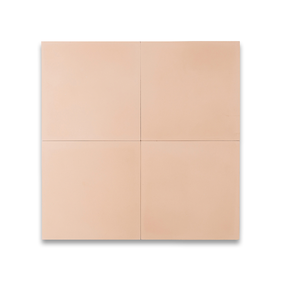 Blush Sandstone cement tile featuring a smooth matte surface in warm peach-beige tone, minimalist solid color design ideal for modern flooring, wall cladding, and interior décor applications.