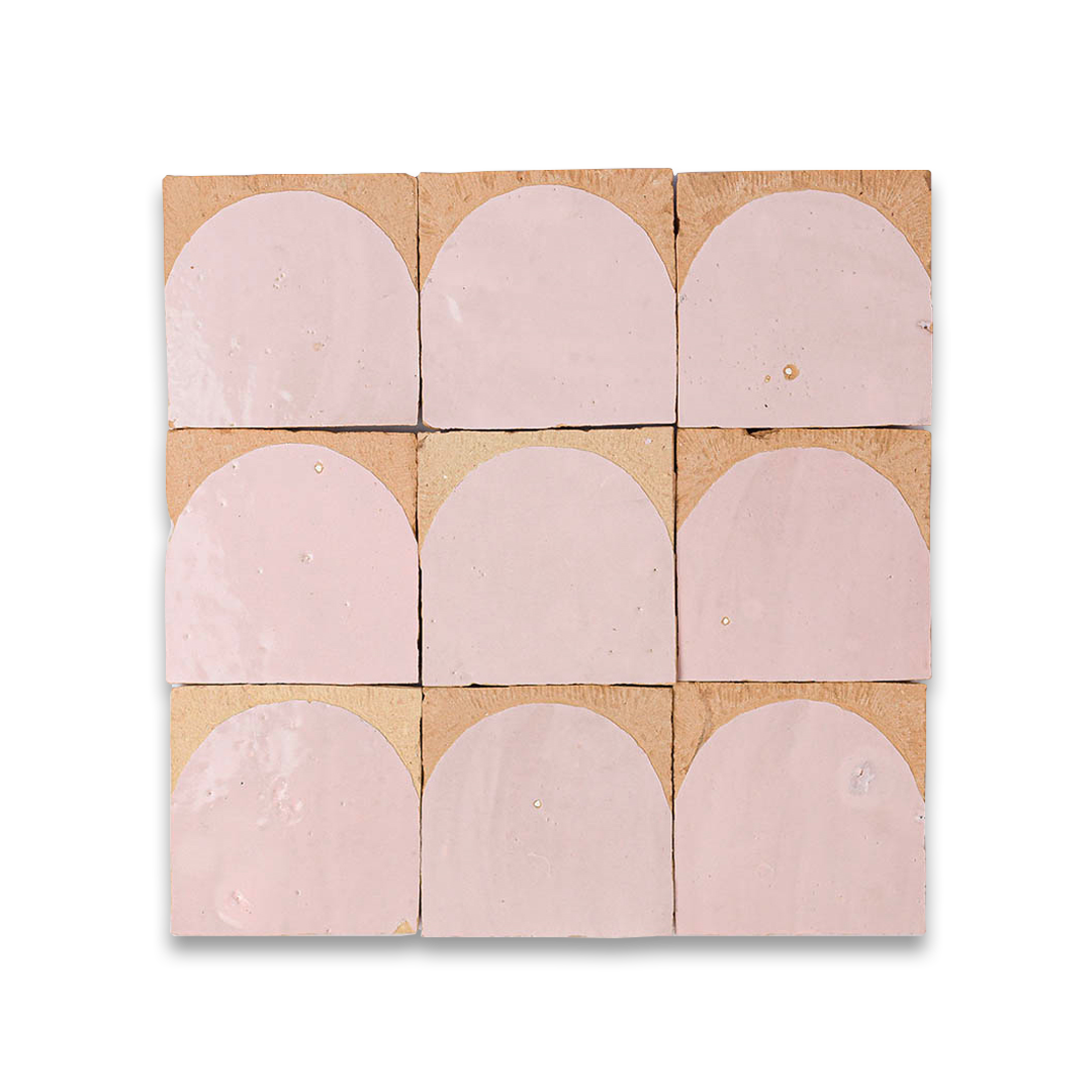 アート・デザイン・音楽 Keramik Sekelskifte till sjuttiotal Pink Arch Terracotta Zellige