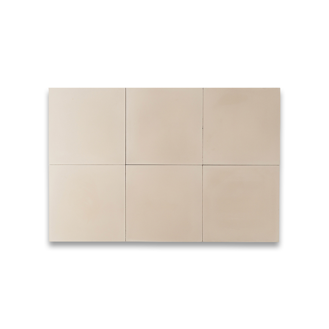 Matte beige tile with a smooth, uniform surface and soft neutral tone, ideal for minimalist interiors, modern wall cladding, or contemporary floor designs.