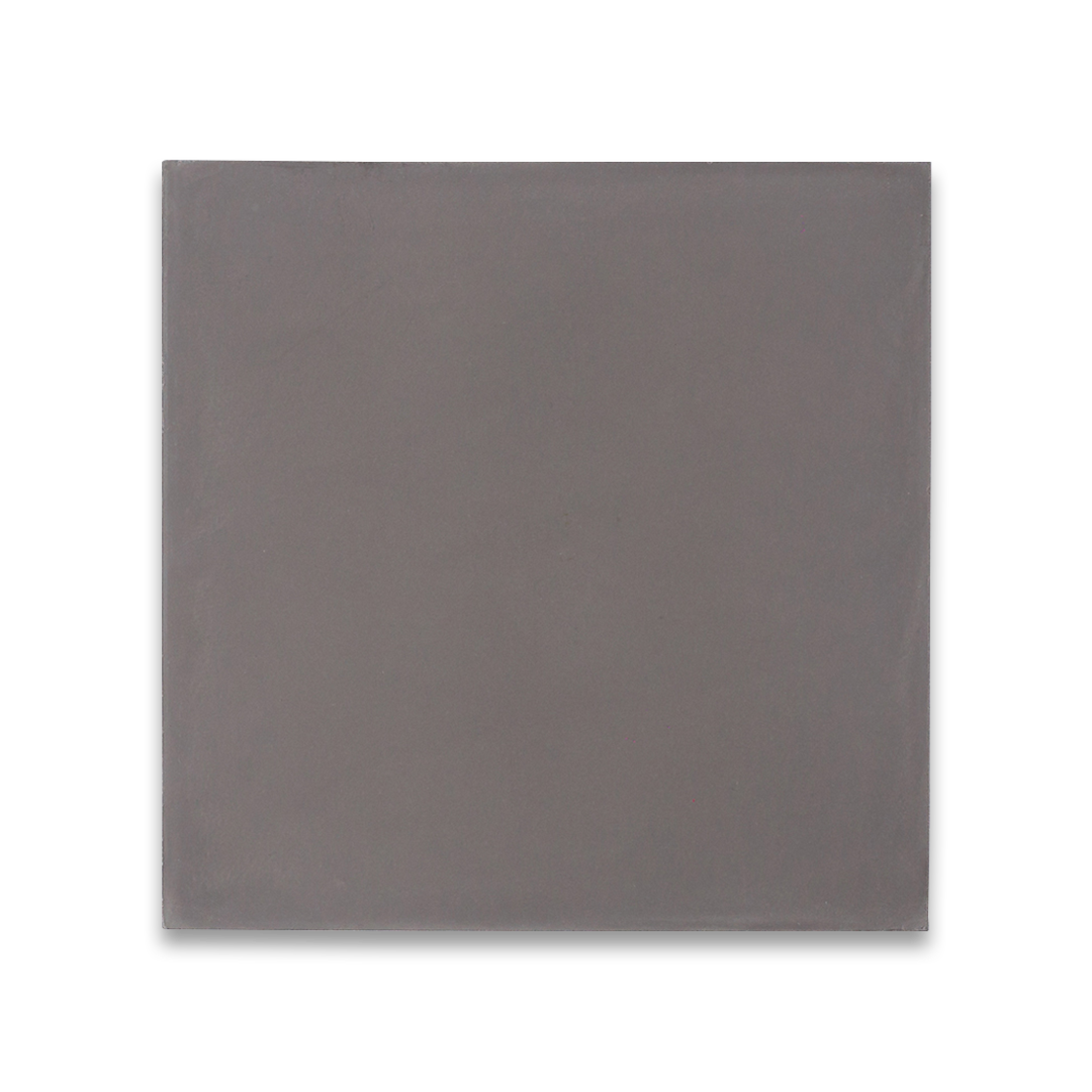 A solid charcoal gray color with a smooth matte finish, square shape, ideal for modern, minimalist, or industrial interior flooring and wall design applications.