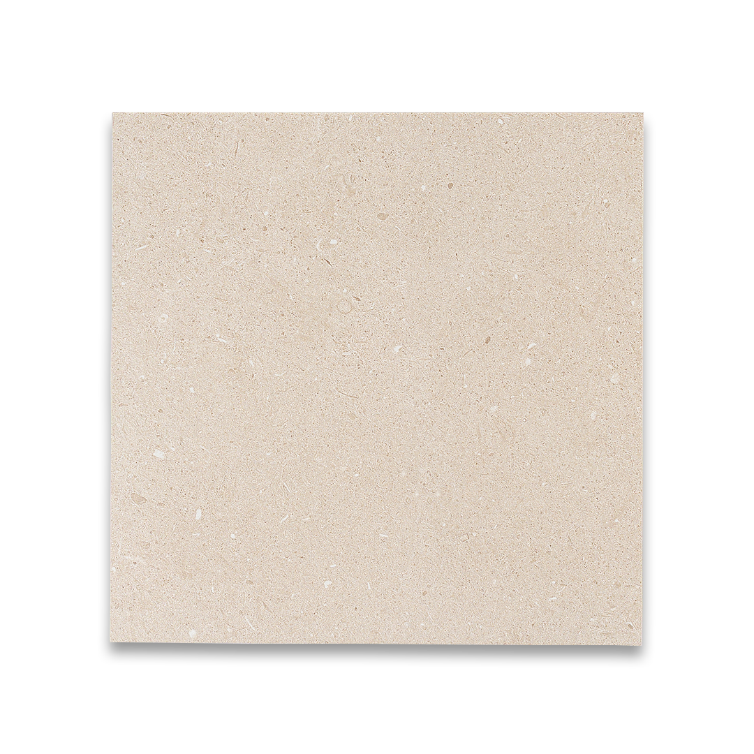 Beige textured square tile on a white background