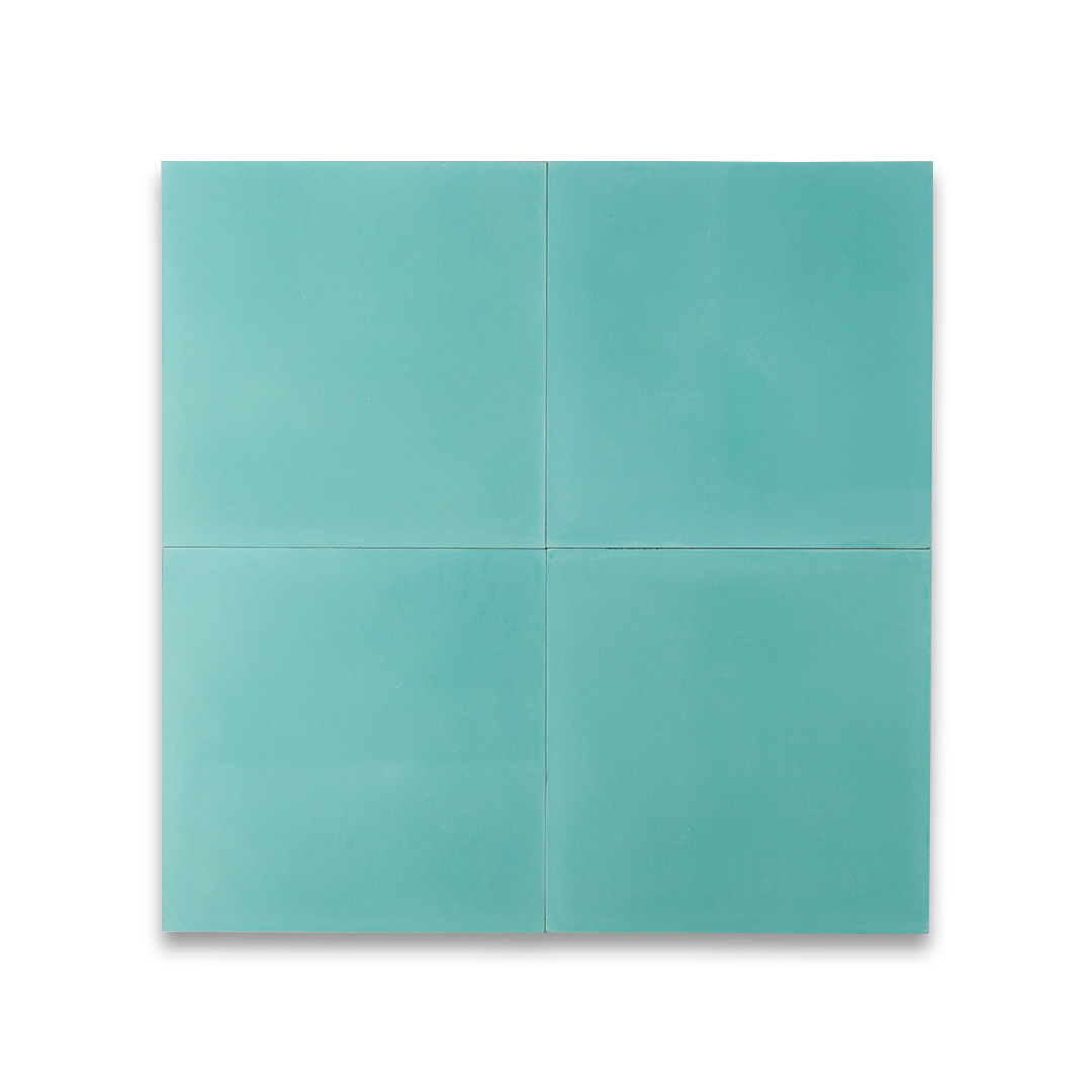 Cement tile featuring a solid teal blue color with a smooth matte finish, ideal for minimalist, modern, or coastal interior flooring, wall cladding, and decorative design applications.