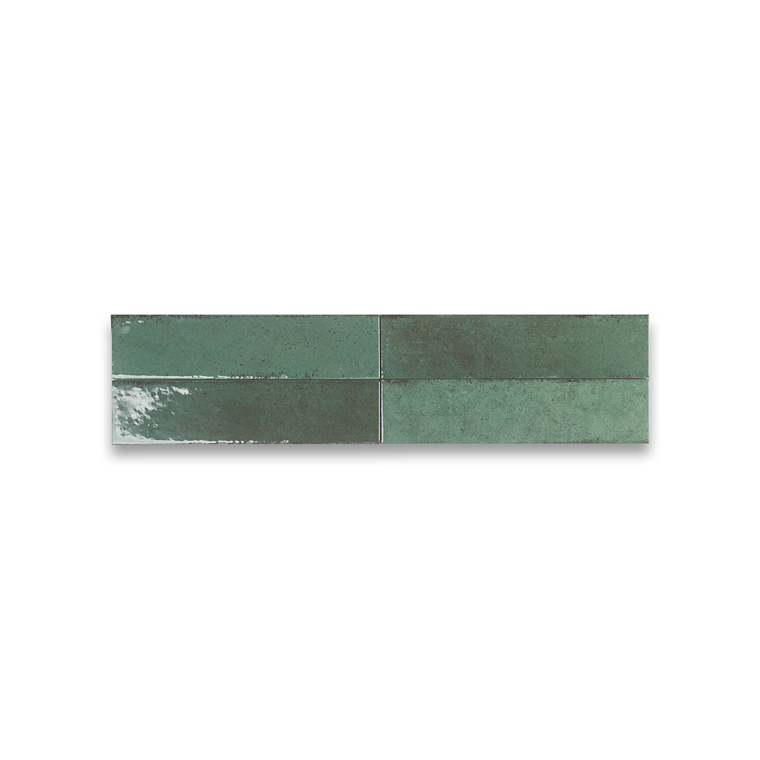 Two green tiles on a white background