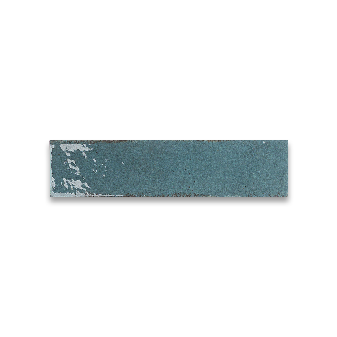 blue ceramic tiles on a white background