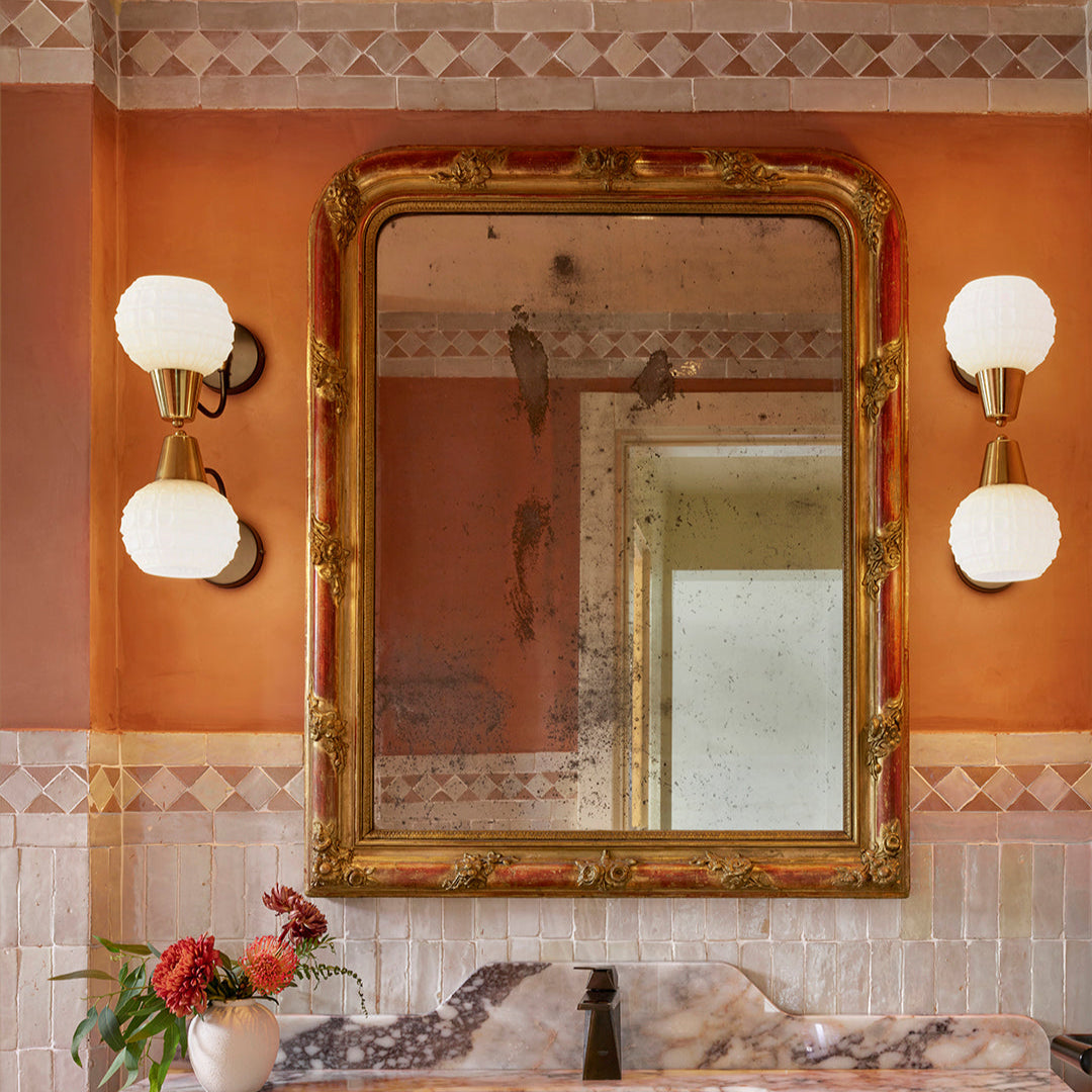 White and Terracotta Border Zellige