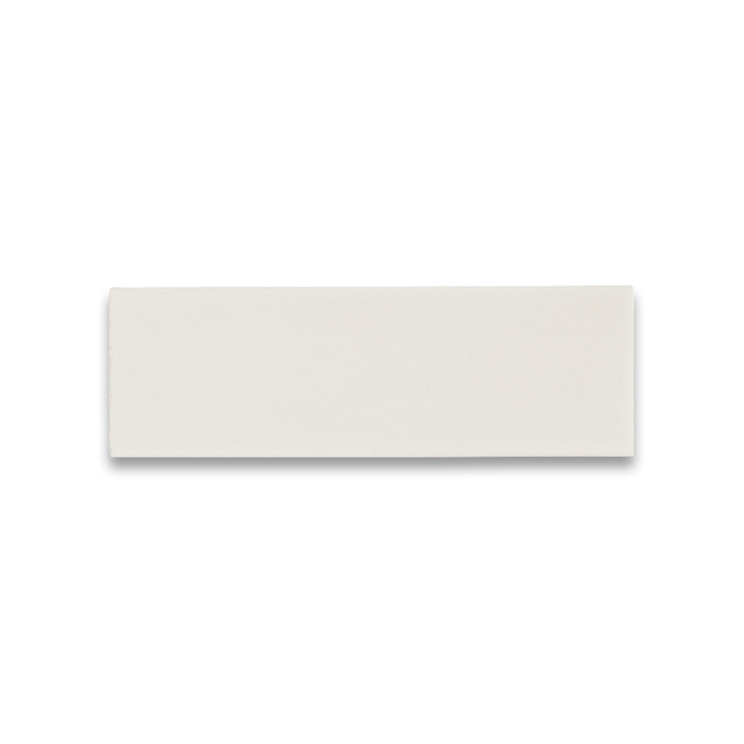 Rectangular white tile on a white background