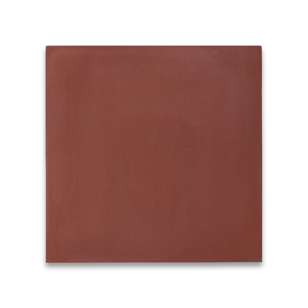 Cement tile featuring a solid aubergine purple-brown color with a smooth matte finish, handcrafted surface, ideal for modern, rustic, or Mediterranean interior flooring and wall décor applications.