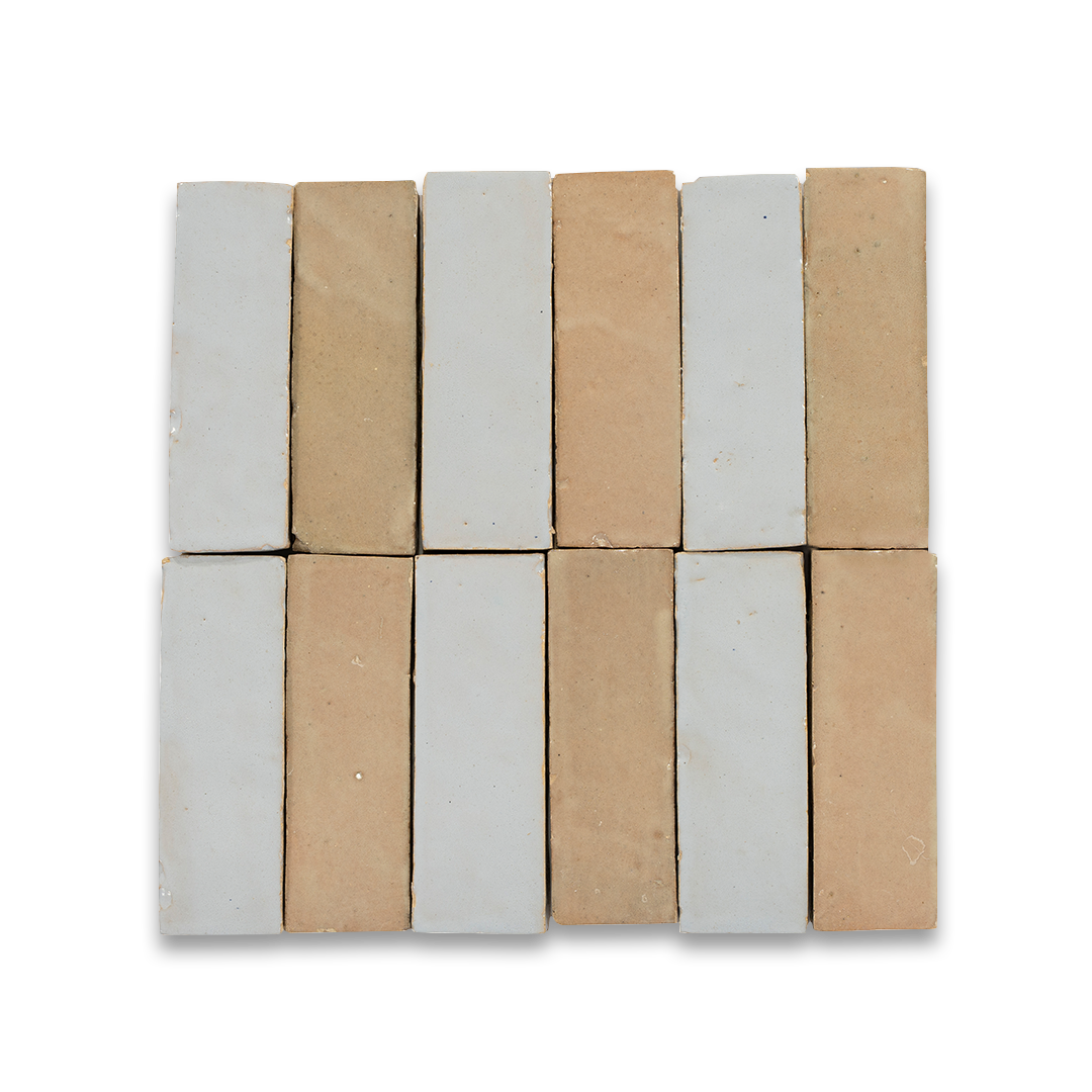 Pattern of alternating gray and brown square tiles on a white background