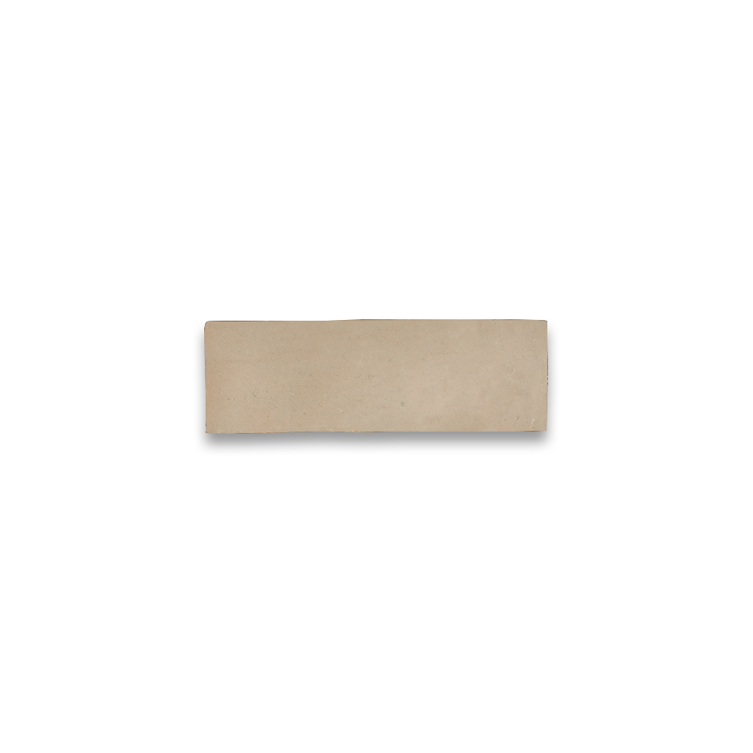 Beige rectangular tile on a white background