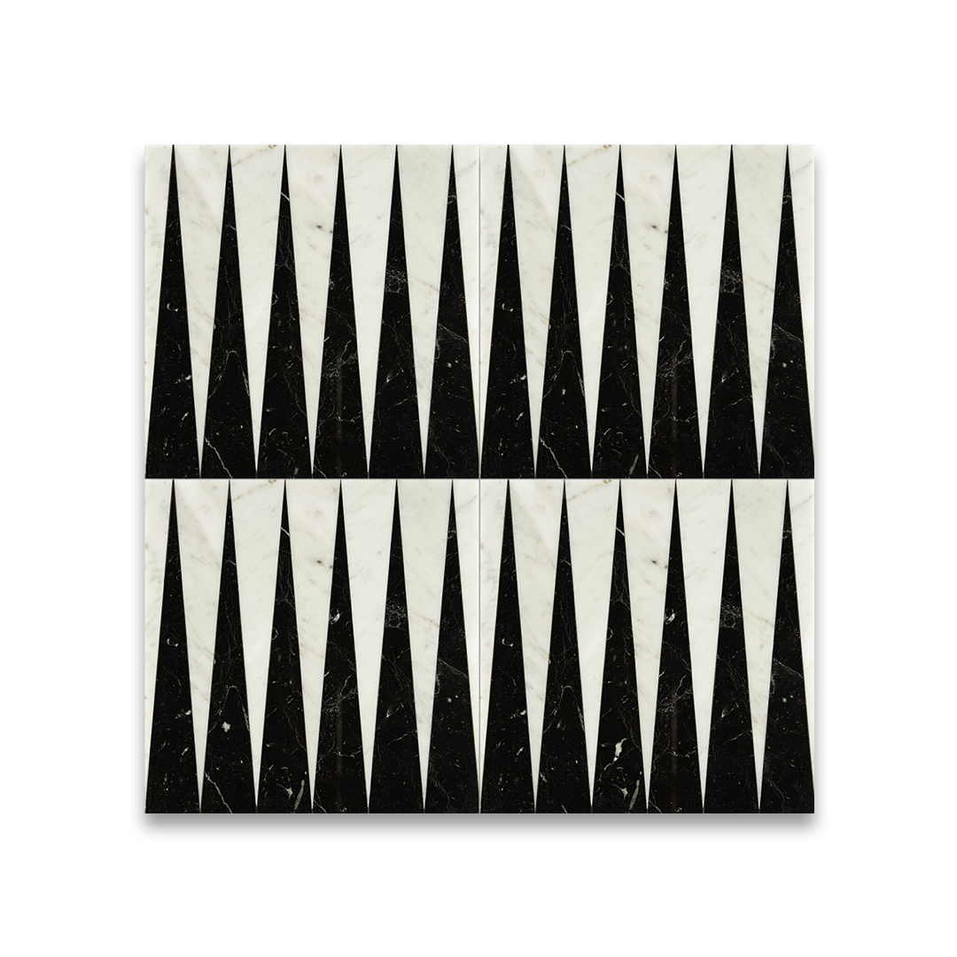 Black and white checkered pattern on a white background