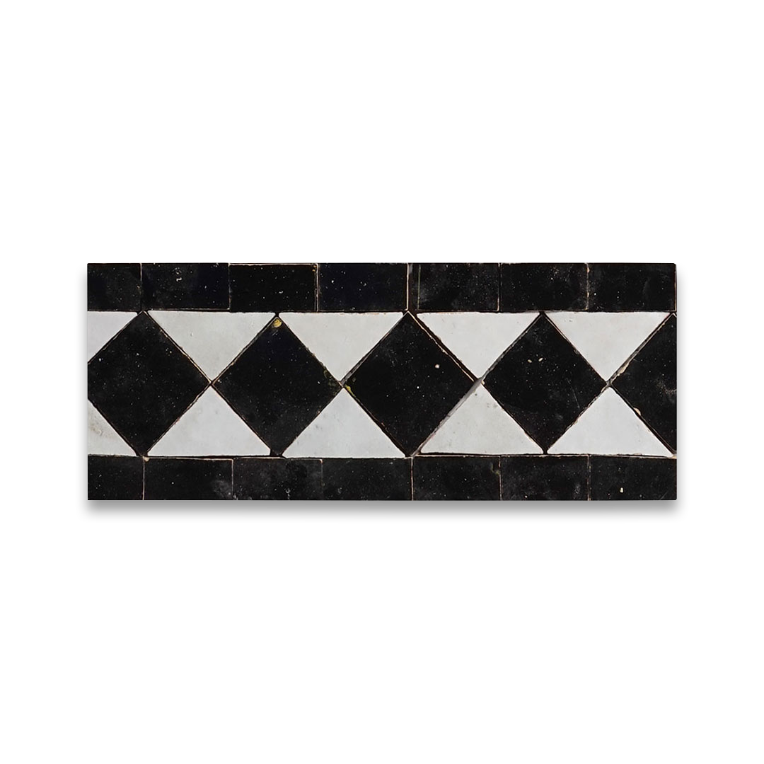 Black and White Border Zellige