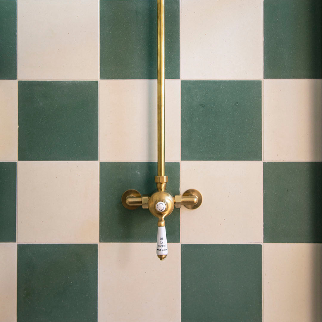 A solid olive green color with a smooth matte finish, ideal for modern, minimalist, or Scandinavian interior flooring, wall cladding, and decorative surface applications.