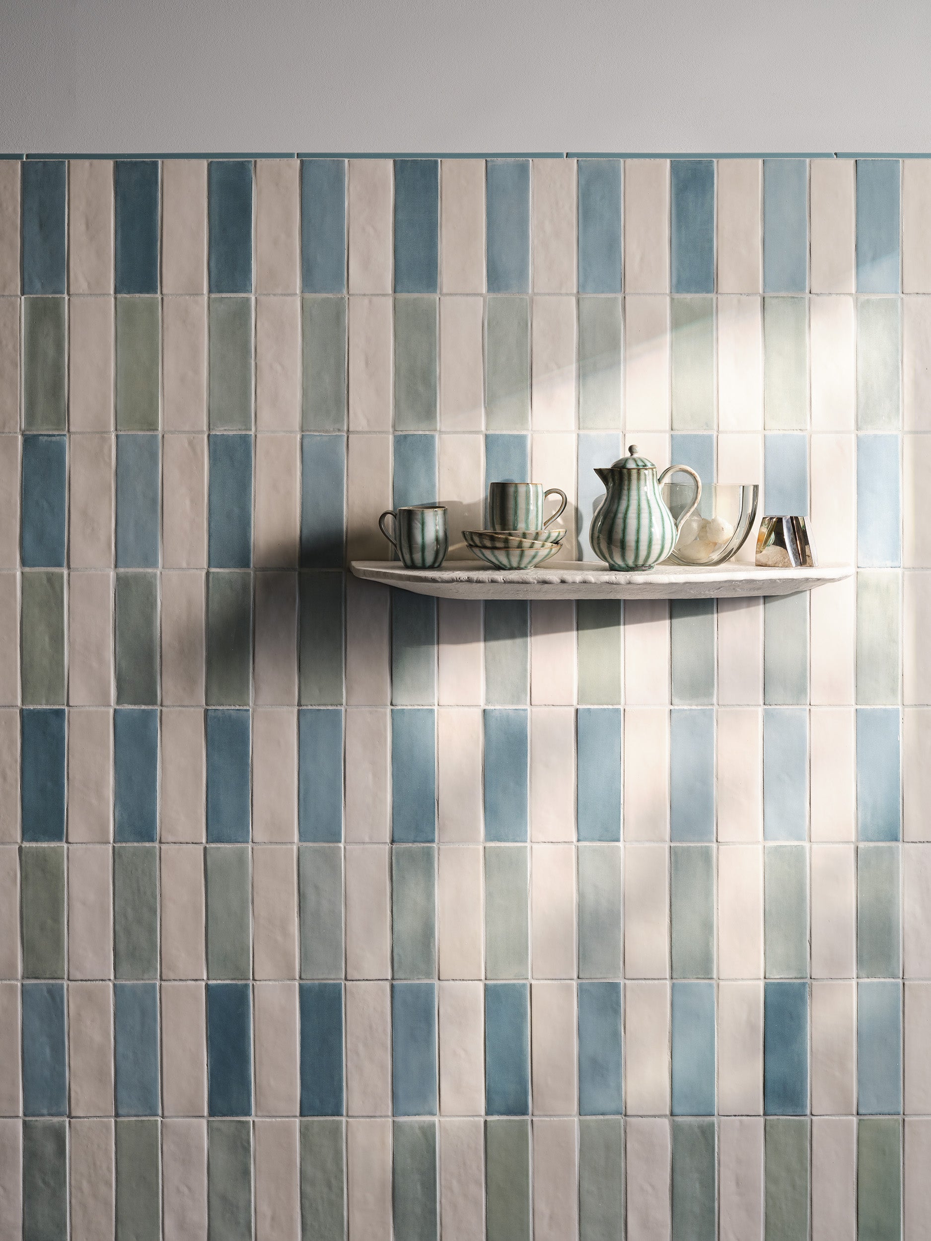 Forest Green Stripes Zellige