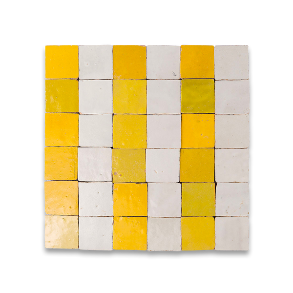 【ツル】3PLY オーストリッチ　黄色 Citron Stripes Zellige