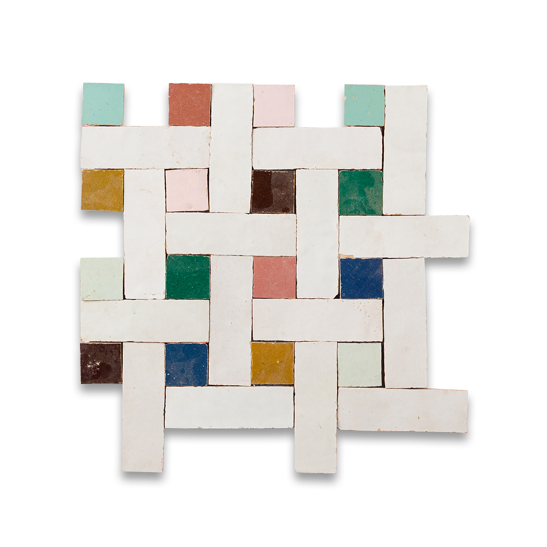 Colorful Mosaic Zellige Squares