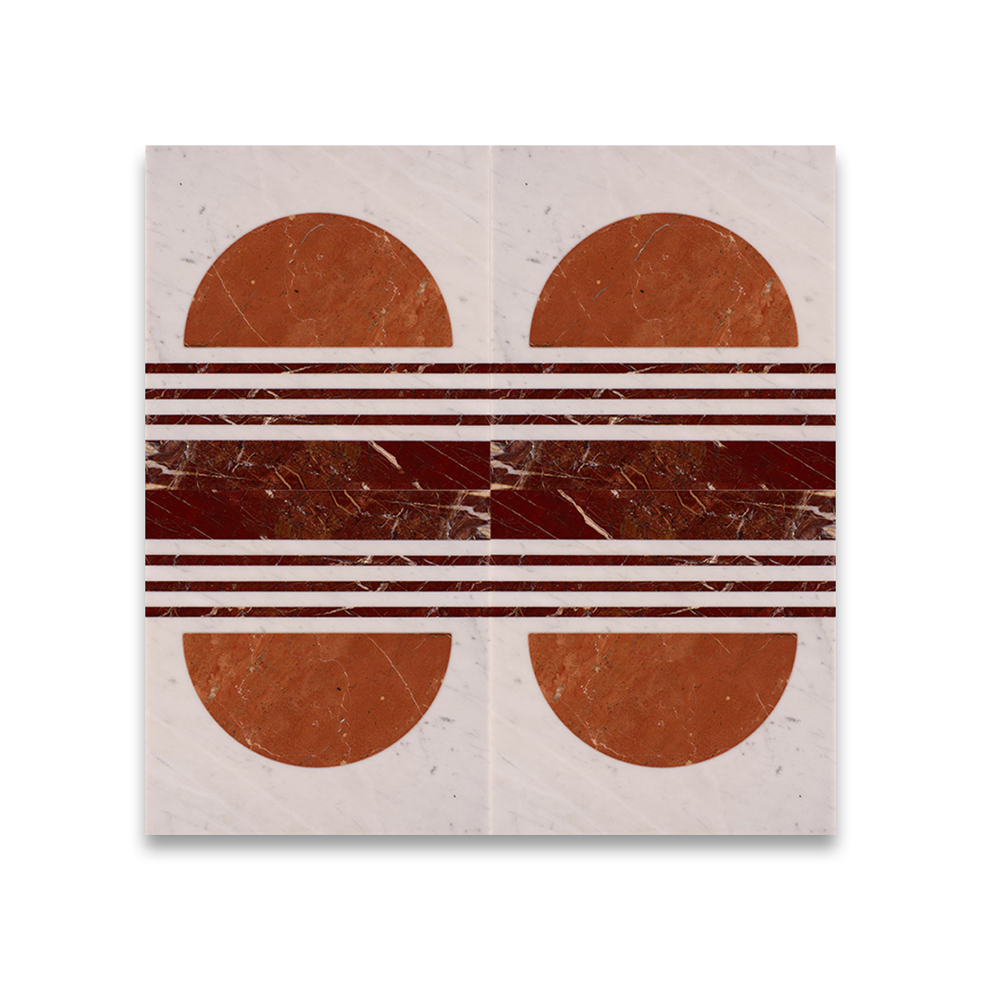 Decorative tile with geometric pattern on a beige background