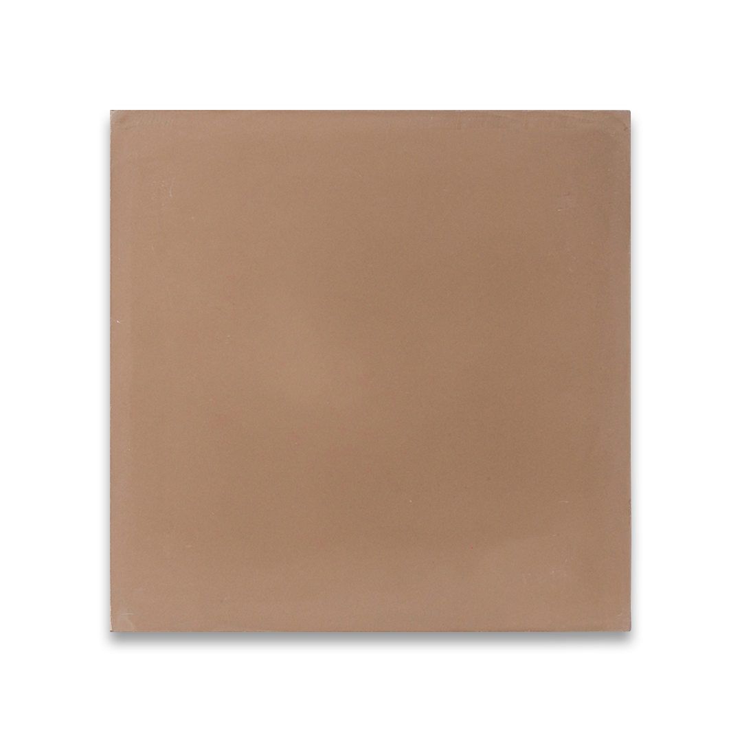 A solid warm brown color with a smooth matte finish, square shape, ideal for rustic, modern, or minimalist interior flooring and wall design applications.