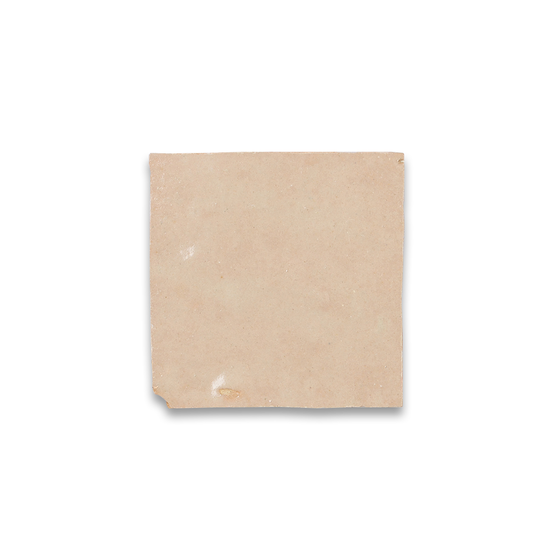 Beige square tile on a white background