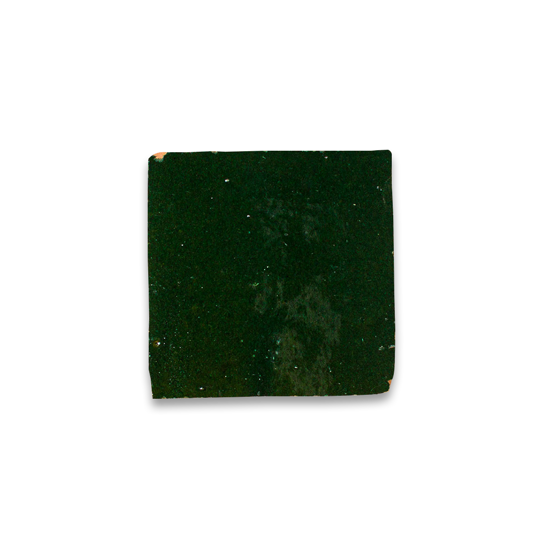 Dark green square tile on a white background