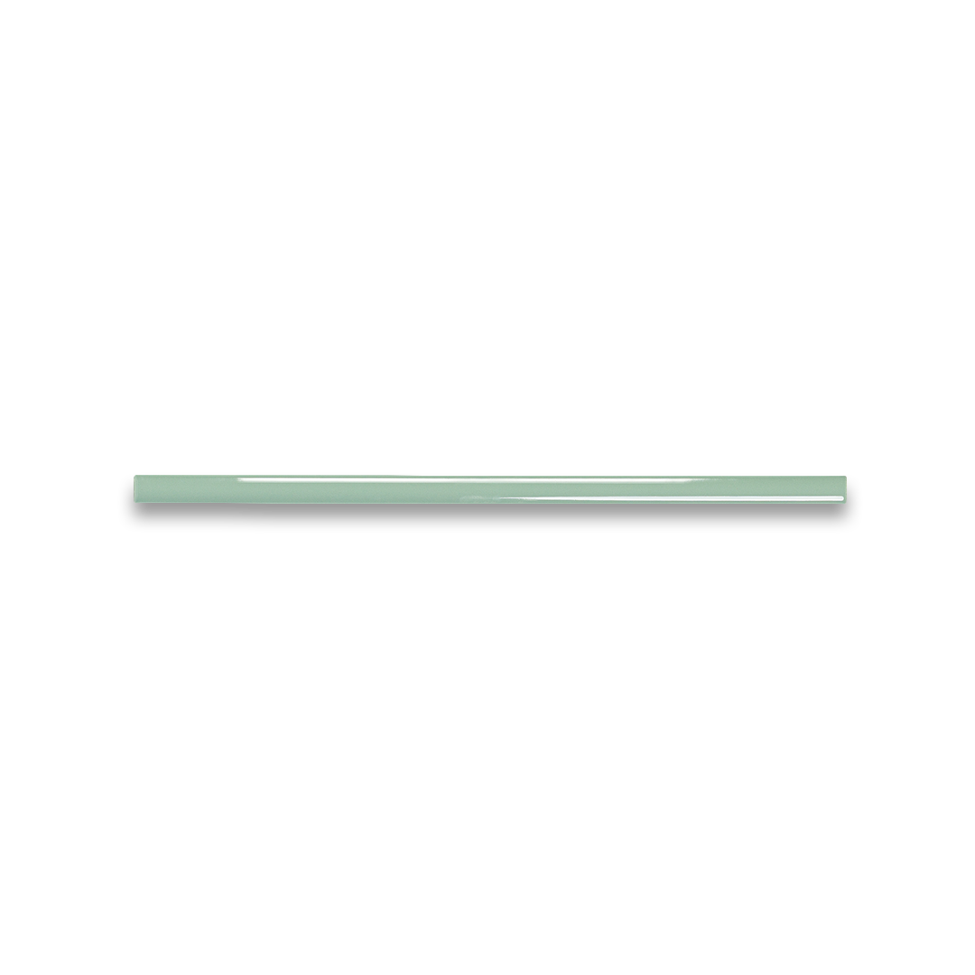 Thin green rod tile on a white background