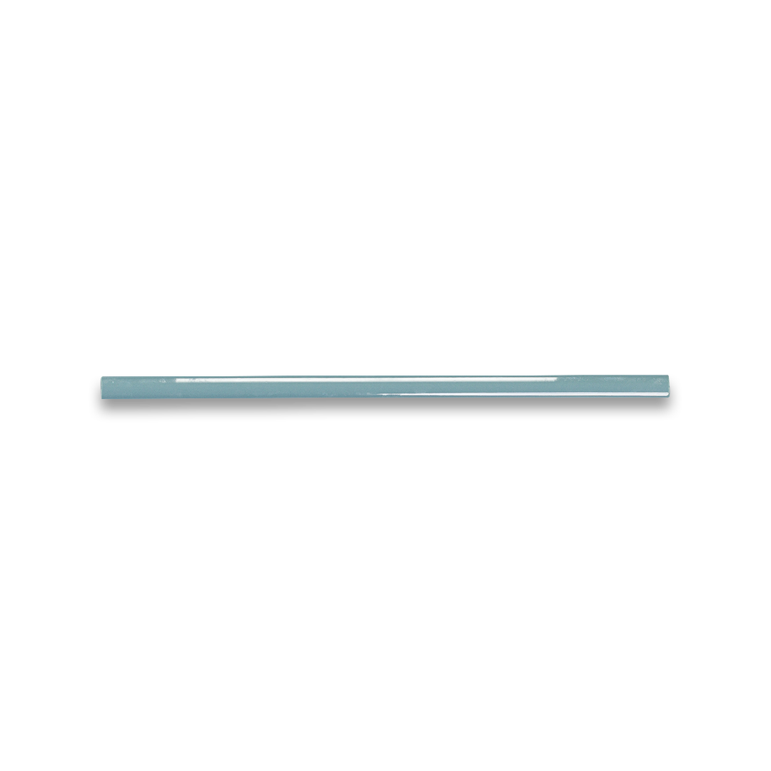 Long, thin blue rod tile on a white background
