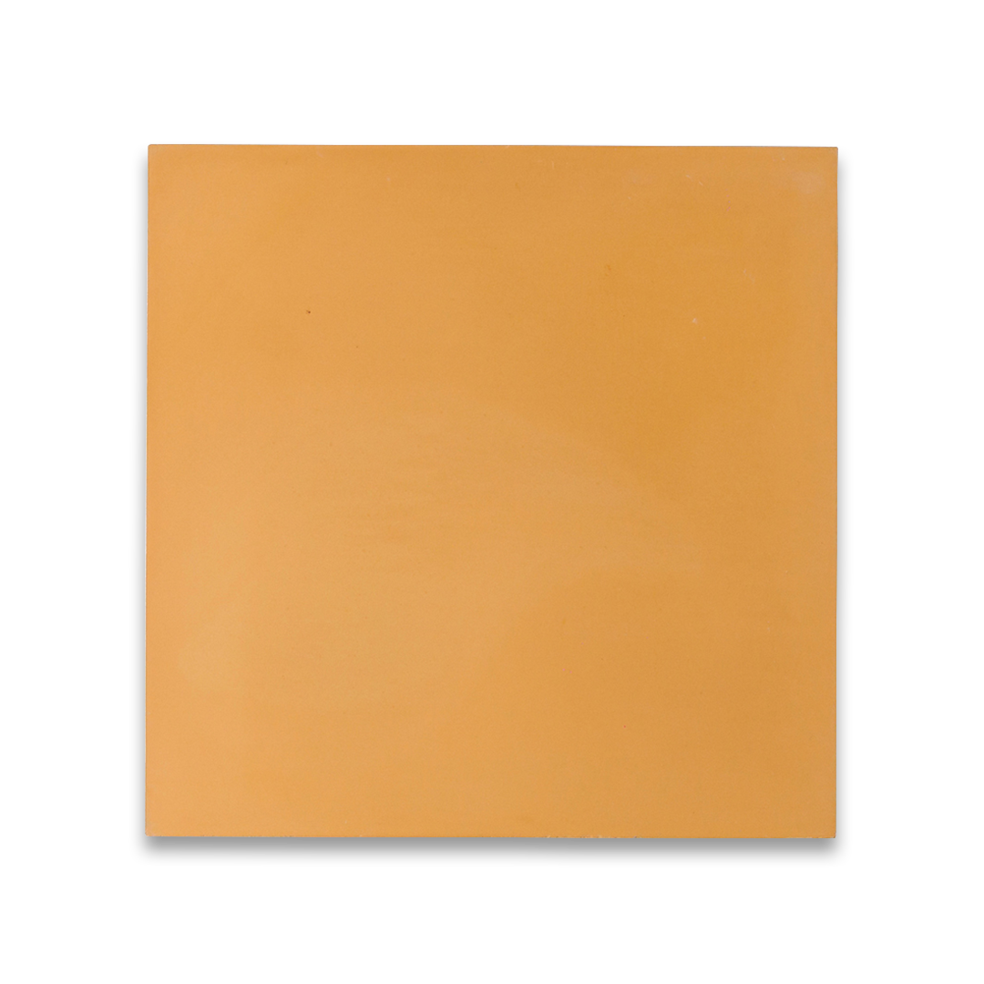 Cement tile featuring a solid warm ochre yellow tone with a smooth matte finish, handcrafted surface, ideal for Mediterranean, rustic, or contemporary interior flooring and wall décor applications.
