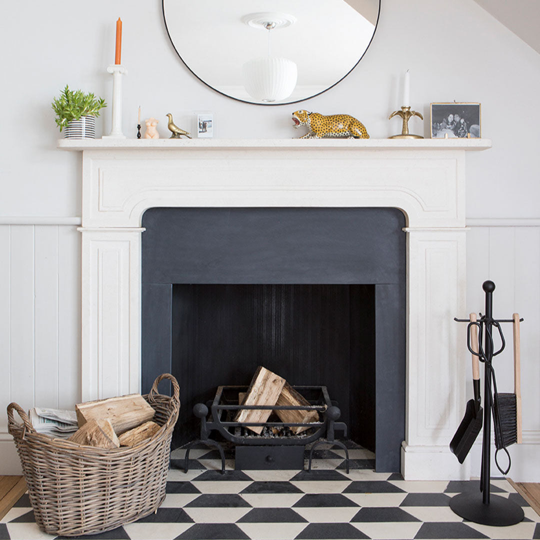 Geometric hexagonal tile featuring a bold black upper section and soft cream lower half, ideal for modern interiors, 3D wall illusions, or contemporary floor patterns.