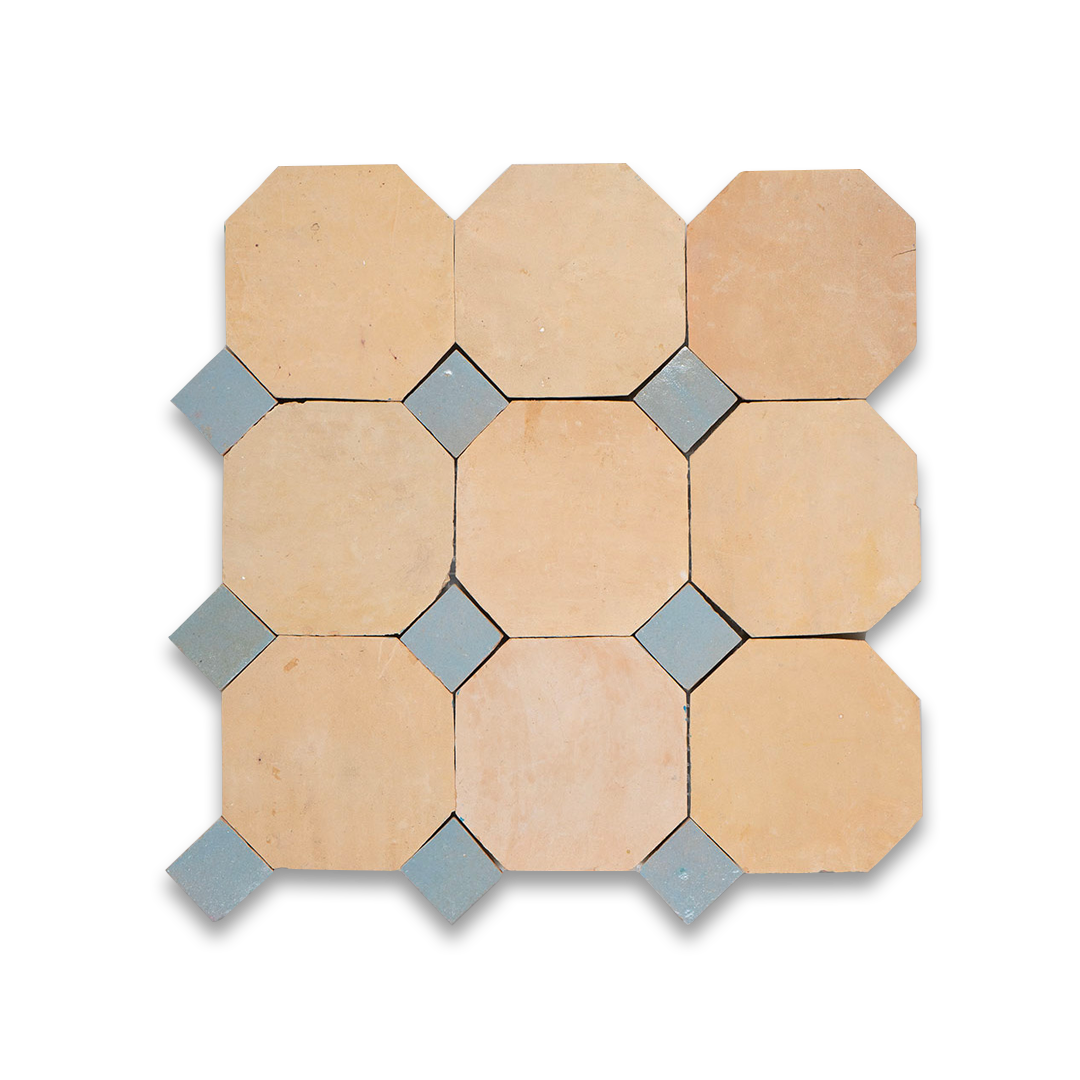 Terracotta Gray Octagon Zellige