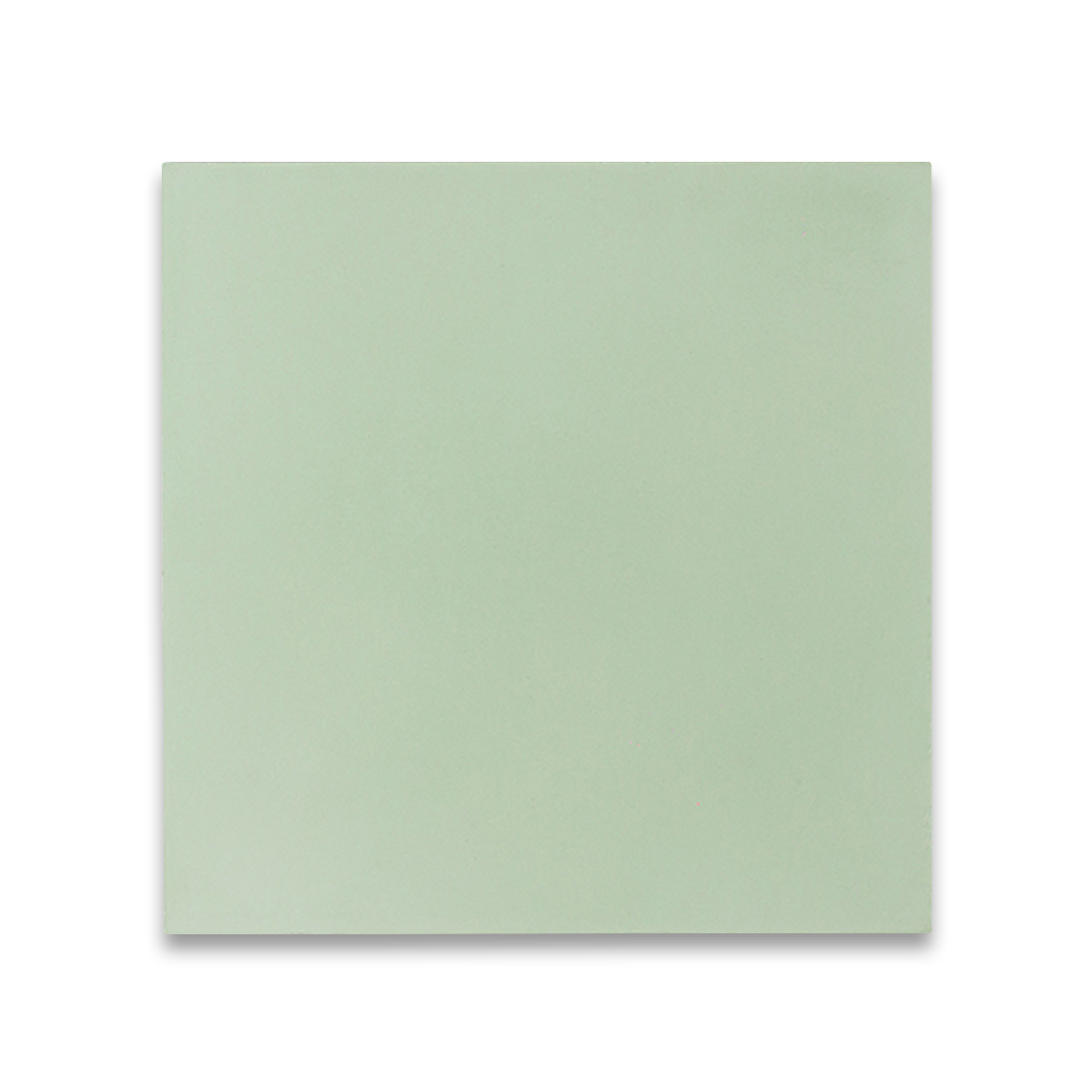 A solid pastel mint green color with a smooth matte finish, ideal for minimalist, Scandinavian, or modern interior flooring, wall cladding, and decorative design applications.