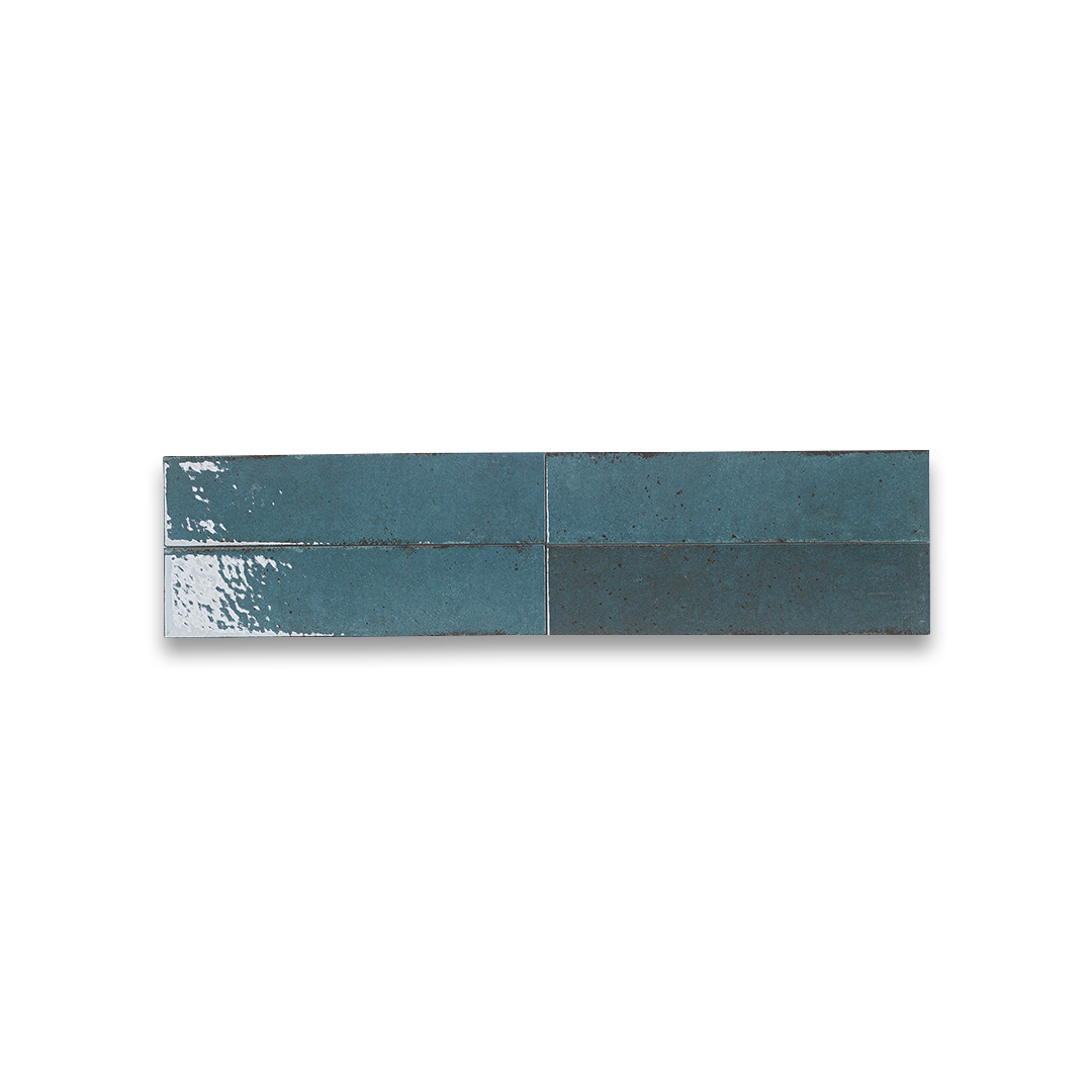 set of four blue tiles 
