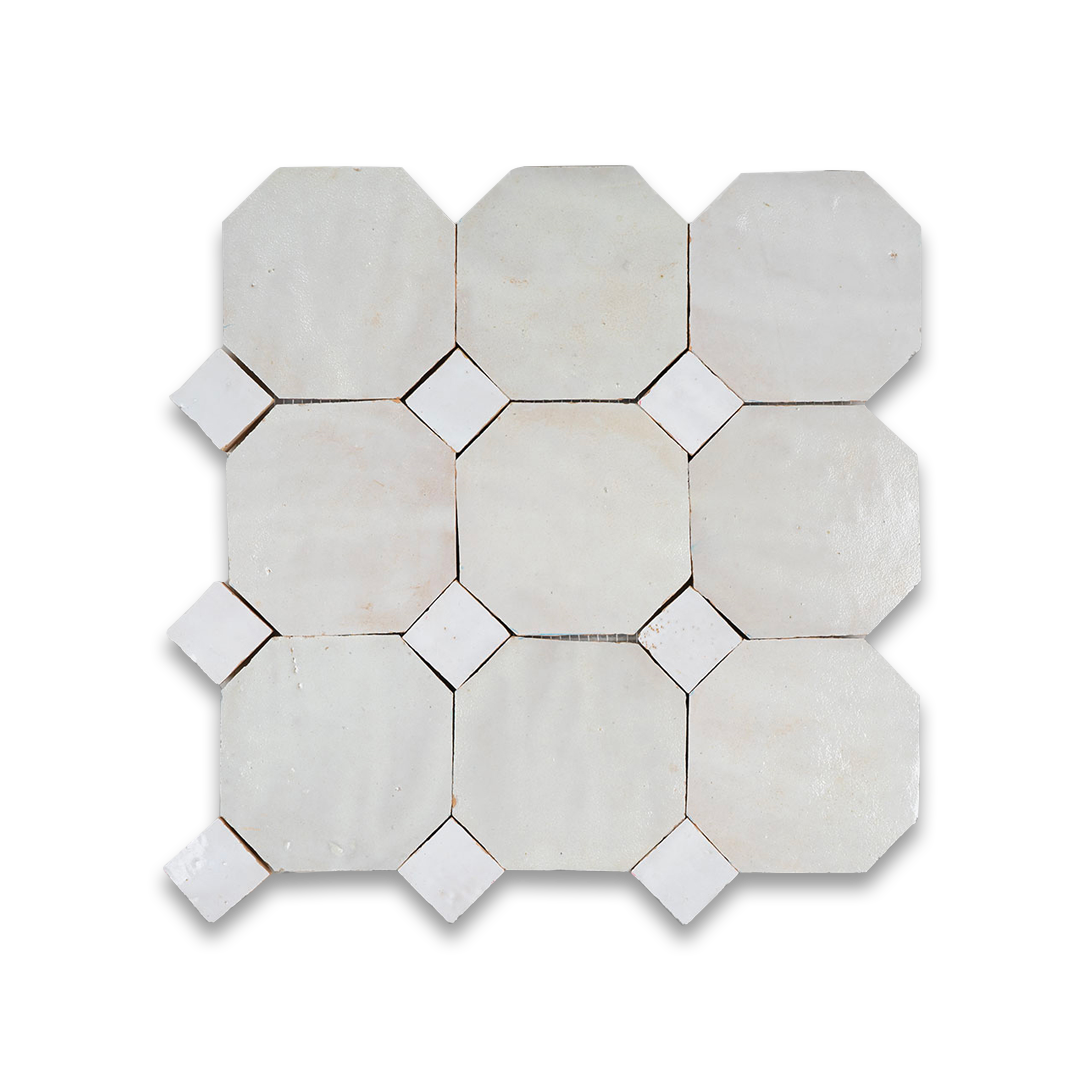 White Octagon Zellige